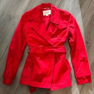 Banana Republic Bold Red Trench Coat